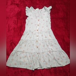 Sweet Wanderer White Gray Tiered Ruffled Sundress